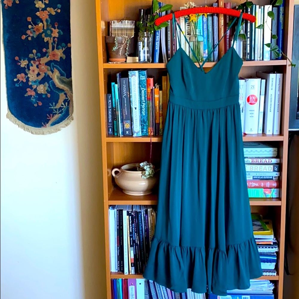 Drapey Spaghetti Strap Dress [green]